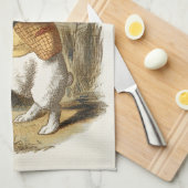 不思議の国のアリスの白うさぎヴィンテージ キッチンタオル (四つ折り)