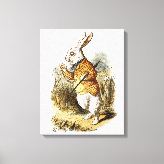 不思議の国のアリスの白うさぎヴィンテージ キャンバスプリント (正面)