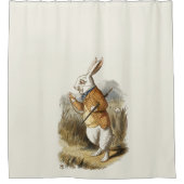 不思議の国のアリスの白うさぎヴィンテージ シャワーカーテン (正面)