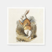 不思議の国のアリスの白うさぎヴィンテージ スタンダードカクテルナプキン (正面)