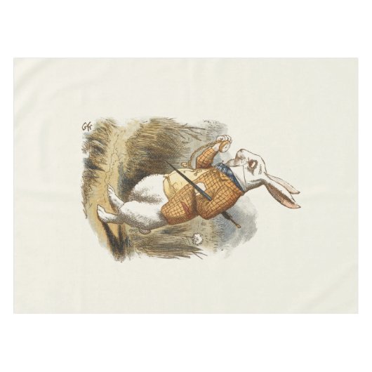 不思議の国のアリスの白うさぎヴィンテージ テーブルクロス (正面(横))