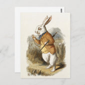 不思議の国のアリスの白うさぎヴィンテージ ポストカード (正面/裏面)