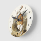 不思議の国のアリスの白うさぎヴィンテージ ラウンド壁時計 (傾斜)