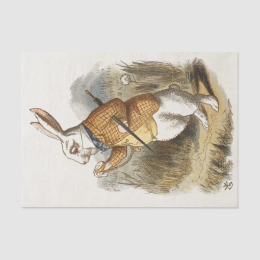 不思議の国のアリスの白うさぎヴィンテージ 薄葉紙 (正面)