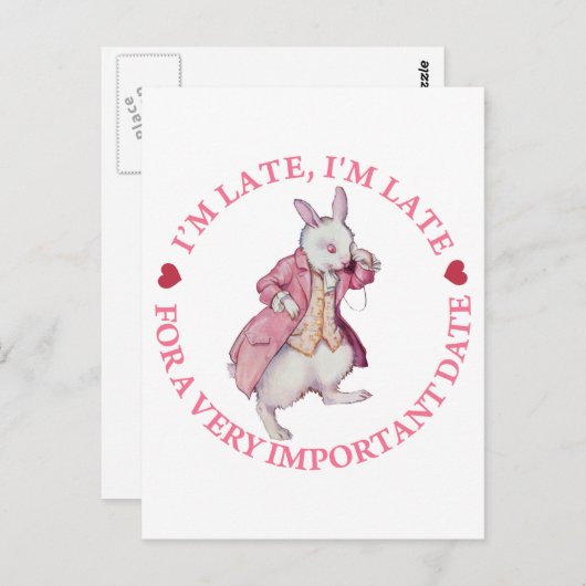 不思議の国のアリスの白うさぎ ポストカード (正面/裏面)