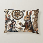 不思議の国のアリスの白ウサギ ティー アート アクセントクッション (裏面)