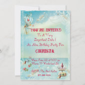 不思議の国のアリスの紅茶パーティー 午後4時 パーティーの招待状 招待状 (裏面)