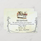 不思議の国のアリスの結婚式の受付カード 招待状 (正面/裏面)