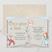 不思議の国のアリスの絵本 水彩画 招待状 (正面/裏面)