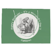 不思議の国のアリスの誕生日パーティーその他のイベント ラージペーパーバッグ (裏面)