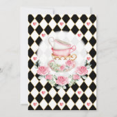 不思議の国のアリスの誕生日パーティー感謝カード 招待状 (裏面)