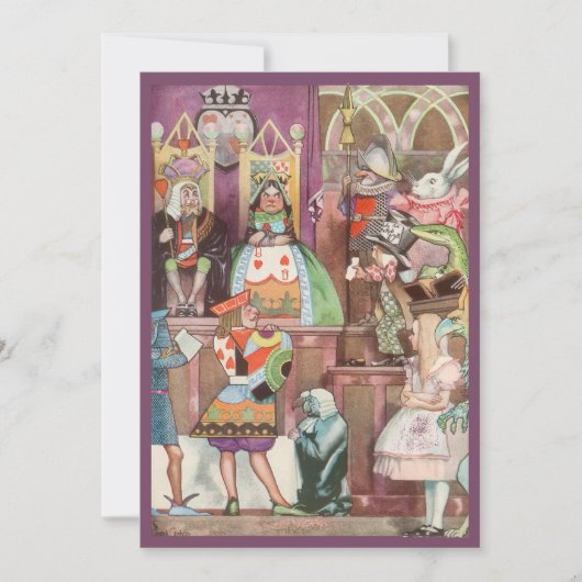 不思議の国のアリスの誕生日パーティー招待状 招待状 (正面)