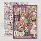 不思議の国のアリスの誕生日パーティー招待状 招待状 (正面/裏面)