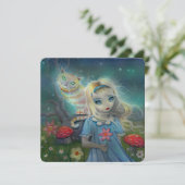 不思議の国のアリスの誕生日パーティー招待状 招待状 (スタンド正面)