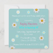 不思議の国のアリスの誕生日パーティー招待状 招待状 (裏面)