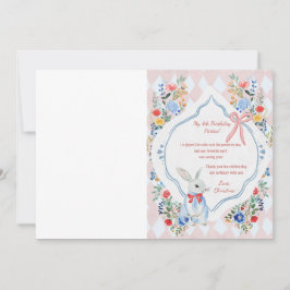 不思議の国のアリスの誕生日写真 サンキューカード