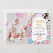 不思議の国のアリスの誕生日感謝カード サンキューカード (正面)