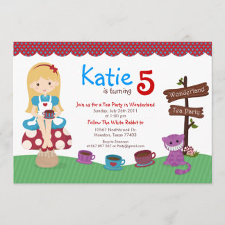 不思議の国のアリスの誕生日招待状 招待状