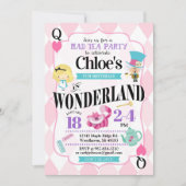 不思議の国のアリスの誕生日招待状 招待状 (正面)