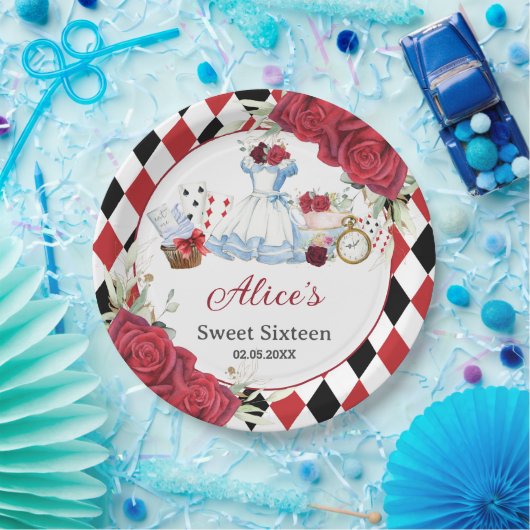 不思議の国のアリスの誕生日紅茶パーティー ペーパープレート (パーティー)