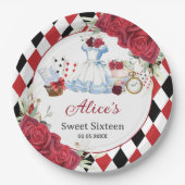 不思議の国のアリスの誕生日紅茶パーティー ペーパープレート (正面)