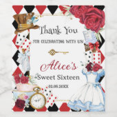 不思議の国のアリスの誕生日・結婚式・赤ちゃんのお茶会 ワインラベル (シングルラベル)