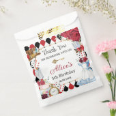 不思議の国のアリスの赤い花の誕生日ティーパーティー フェイバーバッグ (封をした状態)