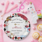 不思議の国のアリスの赤い花の誕生日ティーパーティー ペーパープレート (パーティー)