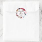 不思議の国のアリスの赤い花の誕生日ティーパーティー ラウンドシール (バッグ)