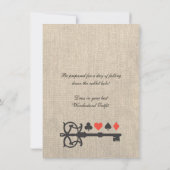 不思議の国のアリスの麻の茶会の誕生日 招待状 (裏面)