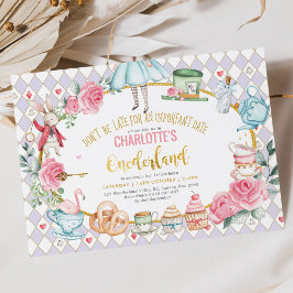 不思議の国のアリスの1歳誕生日 マッドティーパーティー 招待状