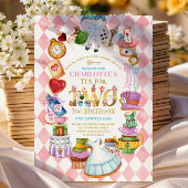 不思議の国のアリスの2歳誕生日パーティー招待状 招待状