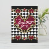 不思議の国のアリスのSave the Dateカード 招待状 (スタンド正面)