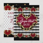 不思議の国のアリスのSave the Dateカード 招待状 (正面/裏面)