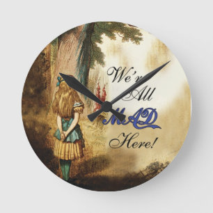 不思議の国のアリスはここにすべての不機嫌いました ラウンド壁時計