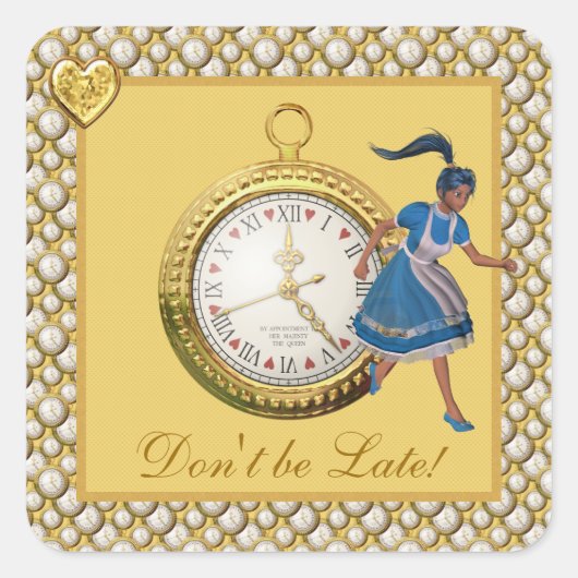 不思議の国のアリスはステッカーに遅れをとらない スクエアシール (正面)