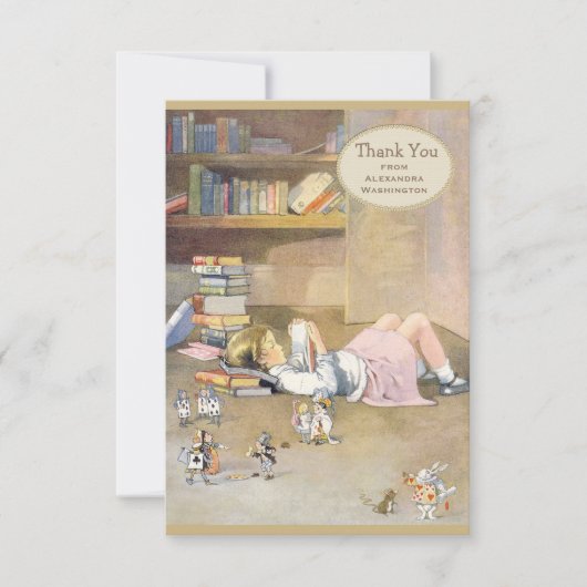 不思議の国のアリスはブライダルシャワー感謝していしています サンキューカード (正面)