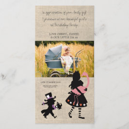 不思議の国のアリスはベビーの写真カード感謝していしています サンキューカード