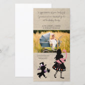 不思議の国のアリスはベビーの写真カード感謝していしています サンキューカード (正面/裏面)