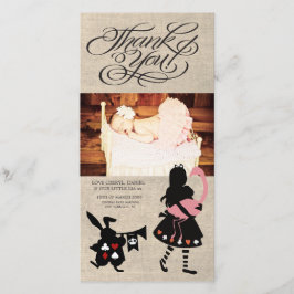 不思議の国のアリスはベビーの写真カード感謝していしています サンキューカード