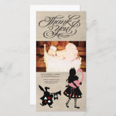 不思議の国のアリスはベビーの写真カード感謝していしています サンキューカード (正面/裏面)