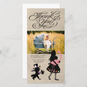 不思議の国のアリスはベビーの写真カード感謝していしています サンキューカード (正面/裏面)