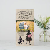 不思議の国のアリスはベビーの写真カード感謝していしています サンキューカード (スタンド正面)