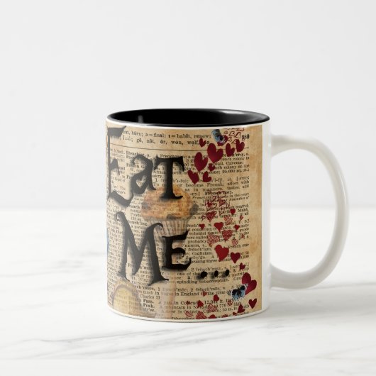 不思議の国のアリスは私をマフィン食べます ツートーンマグカップ (右)