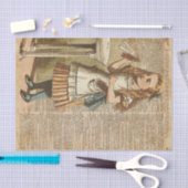 不思議の国のアリスは私をヴィンテージの本のページの芸術飲みます 薄葉紙 (クラフト)