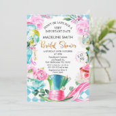 不思議の国のアリスは遅れてはいけないブライダルシャワー 招待状 (スタンド正面)