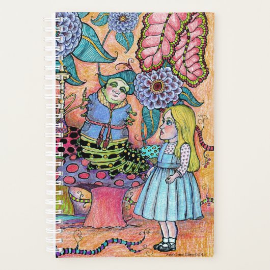 不思議の国のアリスは、いもむしに出くわす プランナー手帳 (正面)