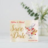 不思議の国のアリスウサギ・ヘラルドセーブ・ザ・デート ポストカード (スタンド正面)