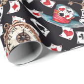 不思議の国のアリスコラージュのクリスマスギフト ラッピングペーパー (ロールコーナー)