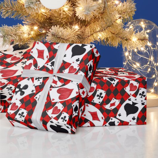 不思議の国のアリスコラージュのクリスマスギフト ラッピングペーパー (クリスマス)